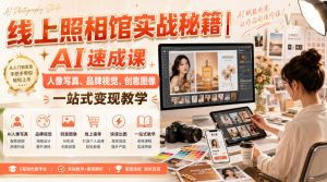线上照相馆实战秘籍｜AI速成课，人像写真、品牌视觉、创意图像一站式变现教学-优优云网创