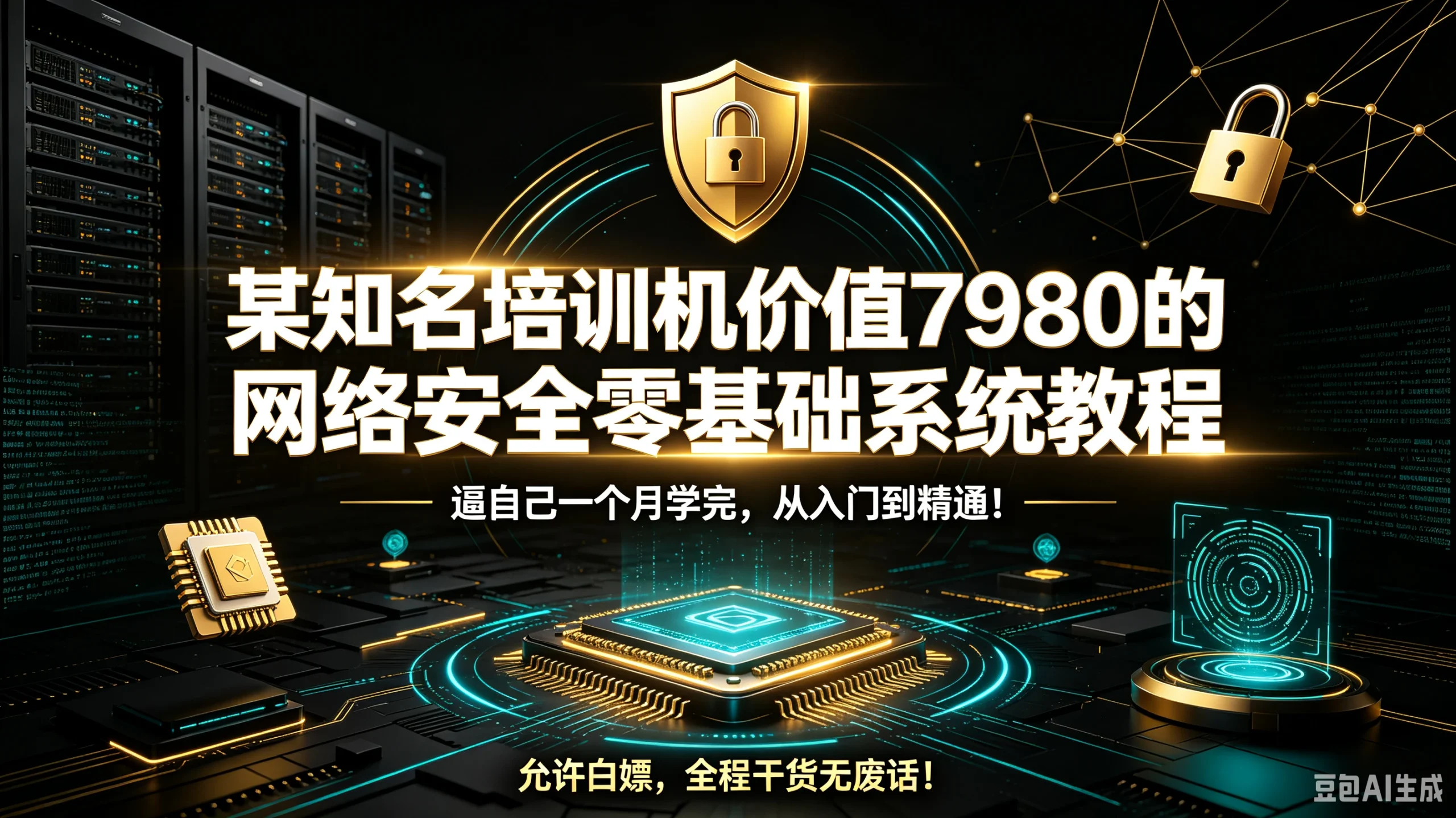 【精】某知名培训机价值7980的网络安全零基础系统教程，逼自己一个月学完，从入门到精通！允许白嫖，全程干货无废话！-免费资源