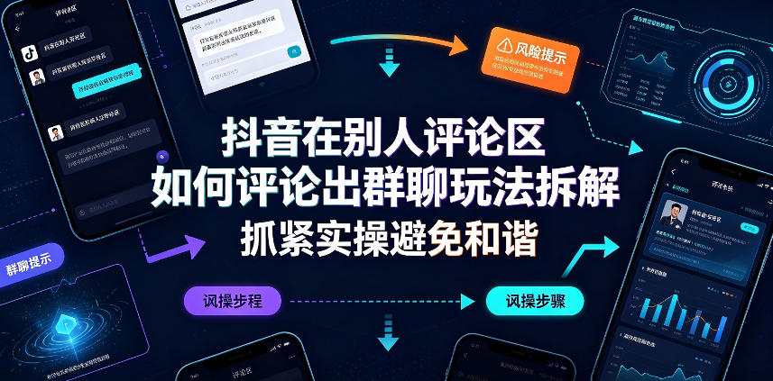 抖音在别人评论区如何评论出群聊玩法拆解，抓紧实操避免和谐-优优云网创