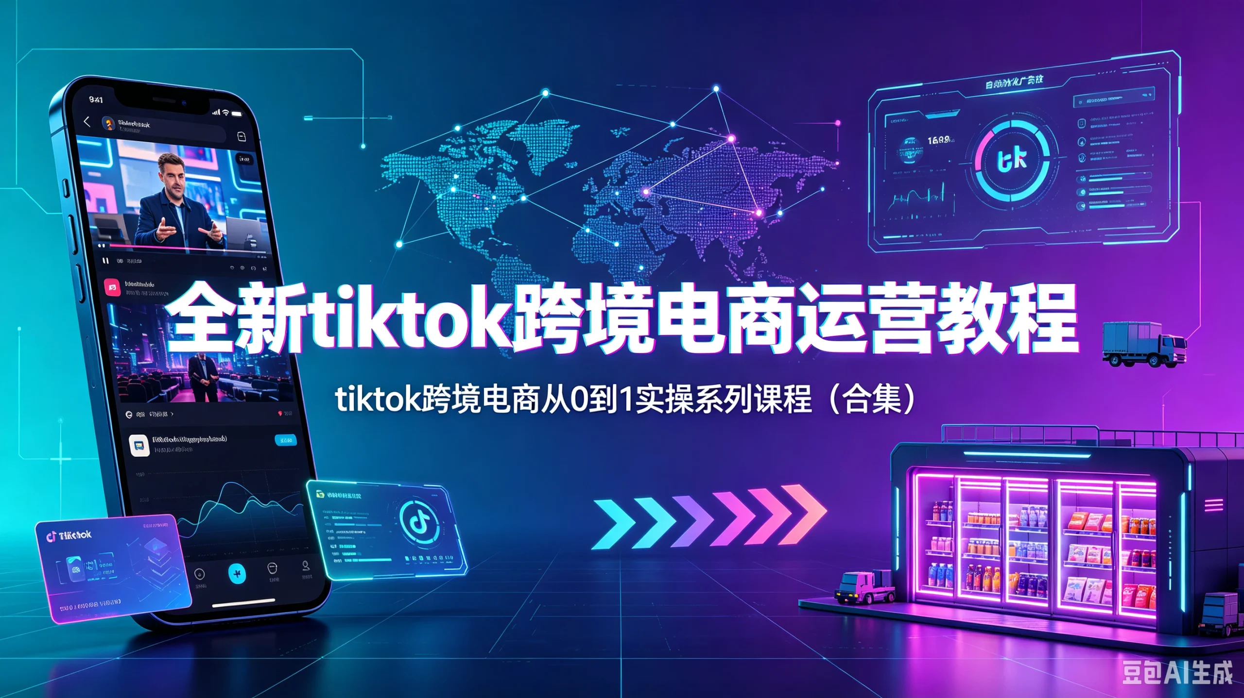 【精】全新tiktok跨境电商运营教程，tiktok跨境电商从0到1实操系列课程（合集）-免费资源