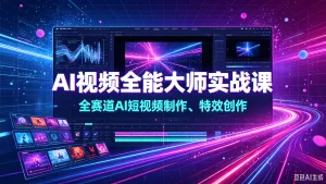 【精】AI视频全能大师实战课|全赛道AI短视频制作、特效创作-优优云网创