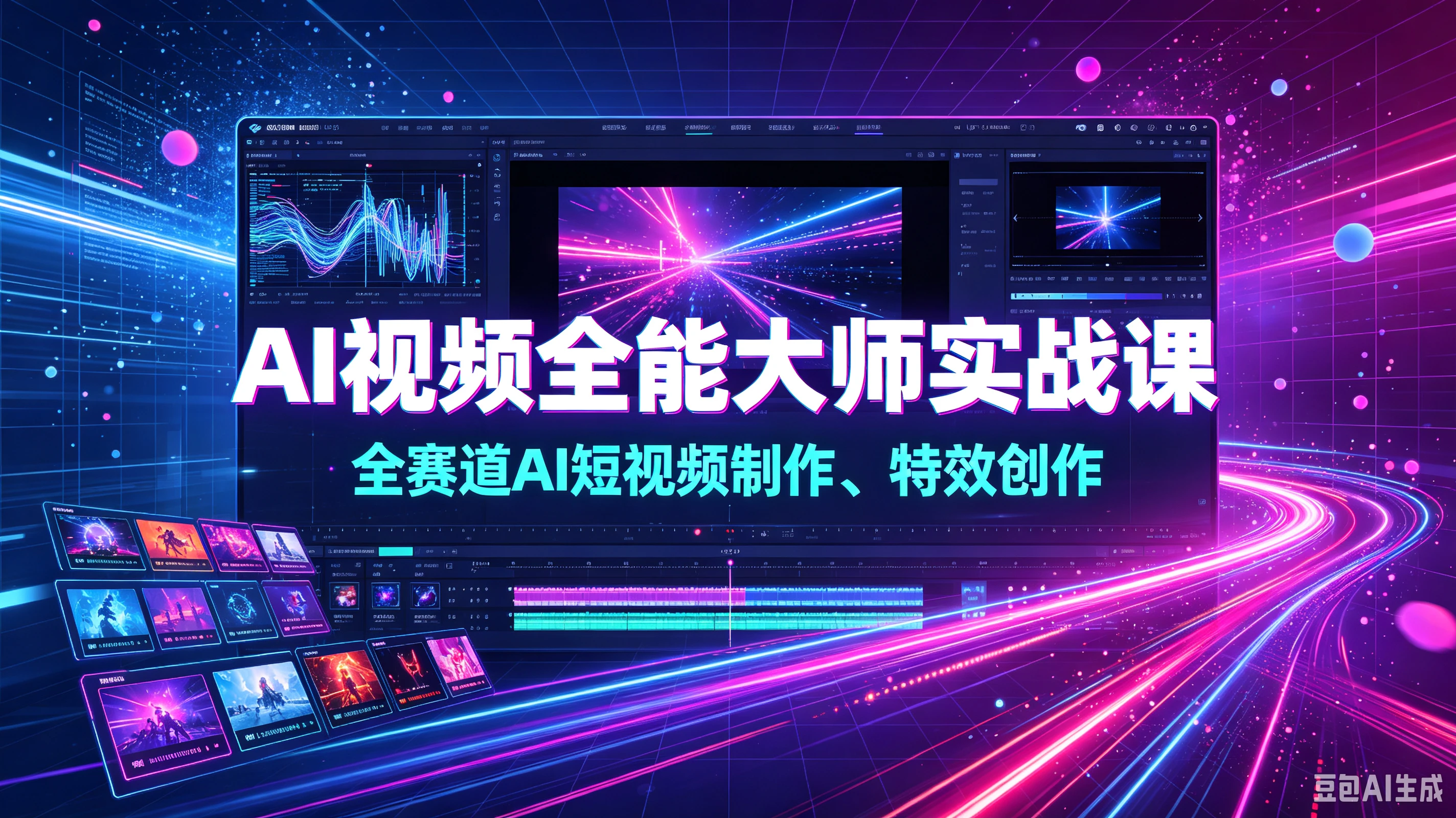 【精】AI视频全能大师实战课|全赛道AI短视频制作、特效创作-优优云网创