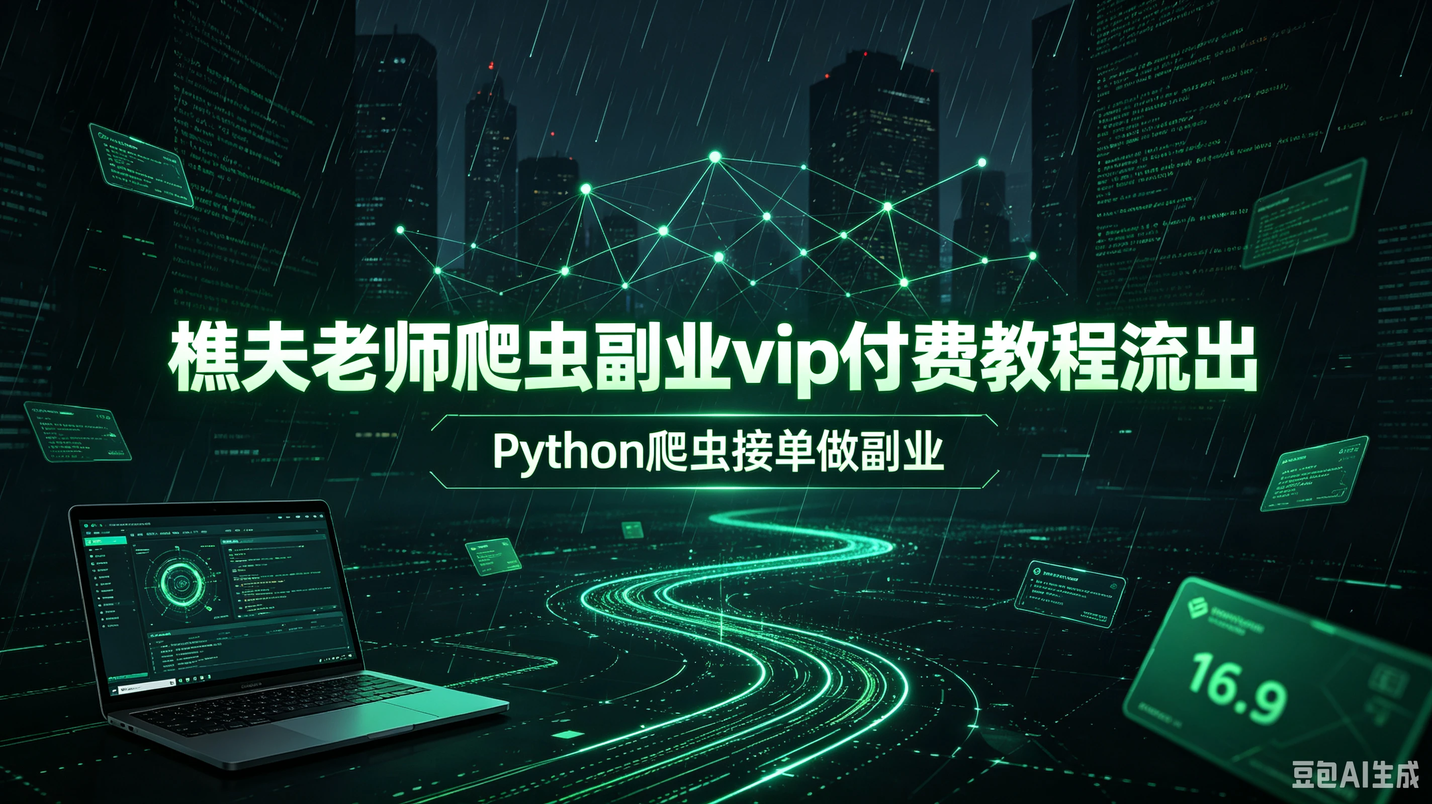 【精】樵夫老师爬虫副业vip付费教程流出，Python爬虫接单做副业-优优云网创