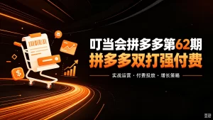 【精】叮当会拼多多第62期：成本推广加托管双剑合璧，系统讲解7种付费玩法优劣势与选择策略-优优云网创