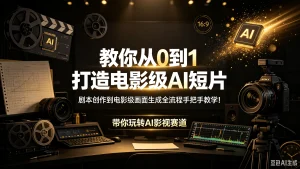 【精】教你从0到1打造电影级AI短片 剧本创作到电影级画面生成全流程手把手教学!带你玩转AI影视赛道-优优云网创