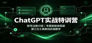 ChatGPT实战特训营:账号注册订阅,专属智能体搭建,第三方工具联动实操教学-优优云网创