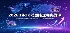 2026 TikTok短剧出海实战课:机构入驻资质办理,一键成片工具,IAA/IAP双变现全流程-优优云网创