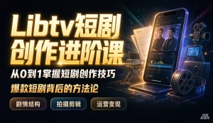 【精】Libtv短剧创作进阶课，搭建一套成熟标准化AI短剧制作工作流，带你从素材创作走向专业镜头叙事-优优云网创