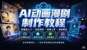【精】AI动画漫剧制作教程,从选题构思、分镜文案、AI绘图配音到剪映成片的完整创作流-优优云网创