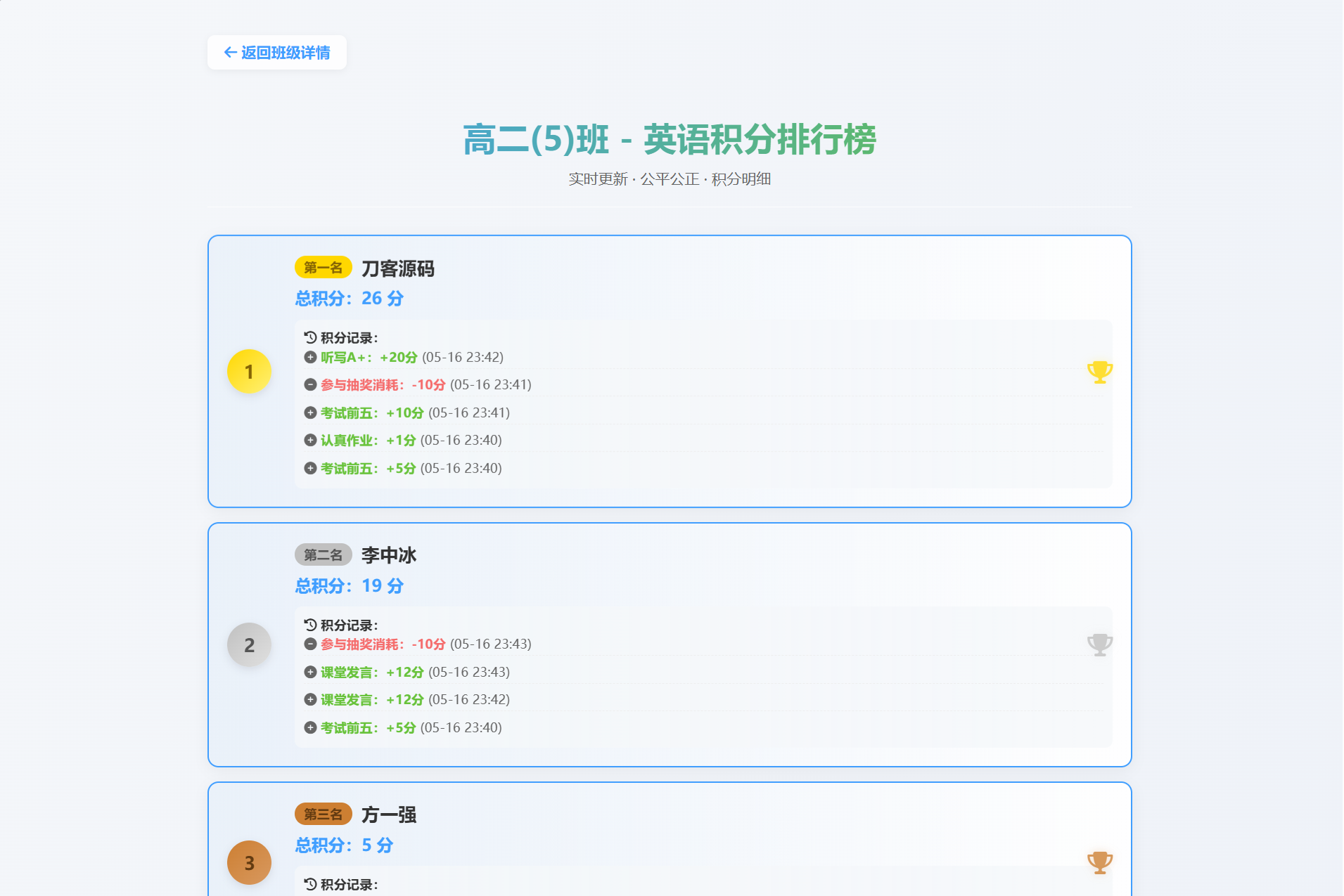 班级学生平时表现记录 积分抽奖系统源码 全开源 班级学生平时表现记录 积分抽奖系统源码 全开源