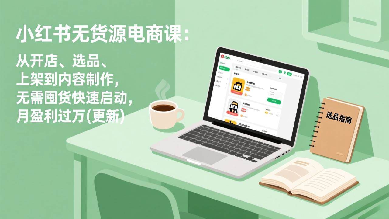 （19512期）小红书无货源电商课(7月更新)：从开店、选品、上架到内容制作，无需囤货快速启动，月盈利过万-优优云网创