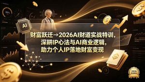 （19547期）财富跃迁→2026AI财道实战特训，深耕IP心法与AI商业逻辑，助力个人IP落地财富变现-优优云网创