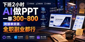 下班2小时AI做PPT,一单300~800,附接单资源,全职副业都行【揭秘】-优优云网创