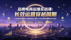 (19340期)品牌电商运维实战课:行业趋势深度拆解|品牌落地核心逻辑|长效运营穿越周期全体系教学-优优云网创