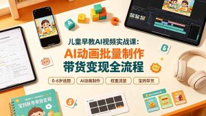 (19339期)儿童早教AI视频实战课:0-6岁认知选题|AI动画批量制作|权重流量拉升|宝妈账号带货变现全流程-优优云网创