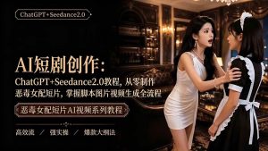 （19545期）AI短剧创作：ChatGPT+Seedance2.0教程，从零制作恶毒女配短片，掌握脚本图片视频生成全流程-优优云网创