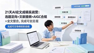 (19334期)21天AI论文成稿实战营:选题定向×文献提纲×AIGC合规×全文整合,完成可交导师的阶段稿-优优云网创