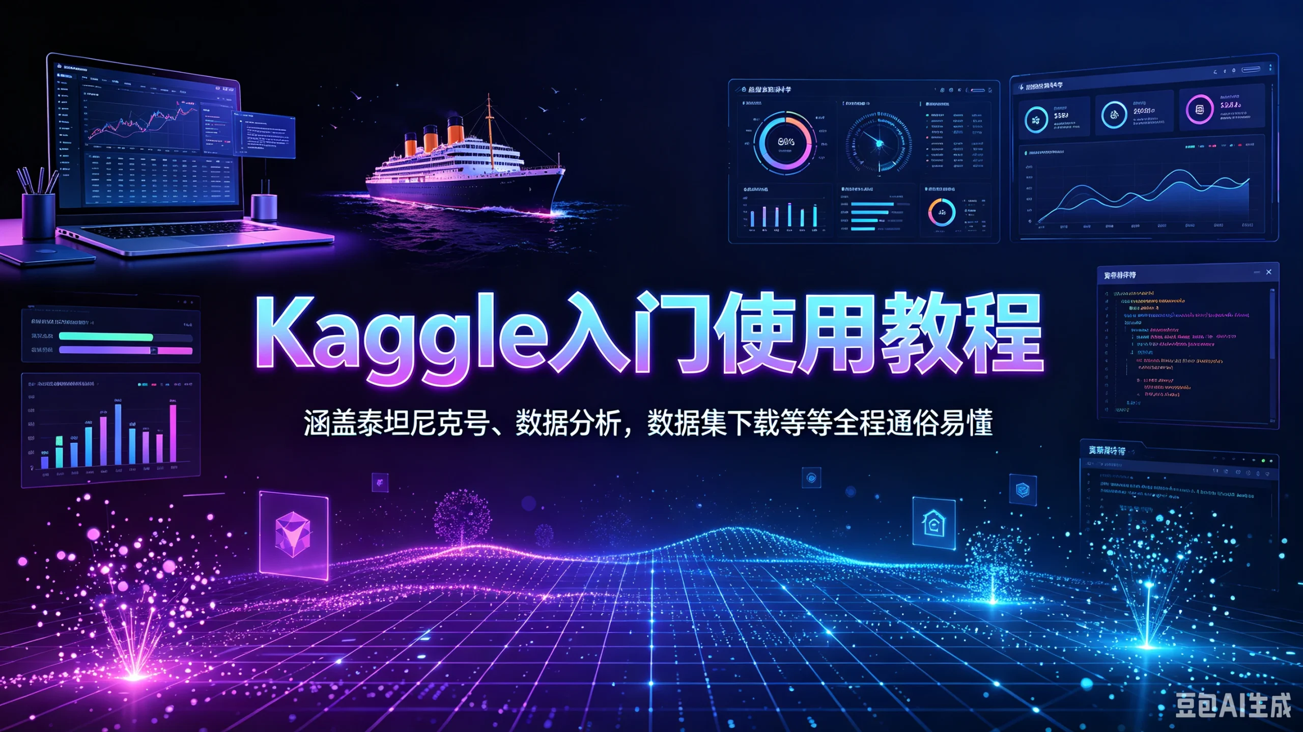 【精】Kaggle入门使用教程，涵盖泰坦尼克号、数据分析，数据集下载等等全程通俗易懂-免费资源