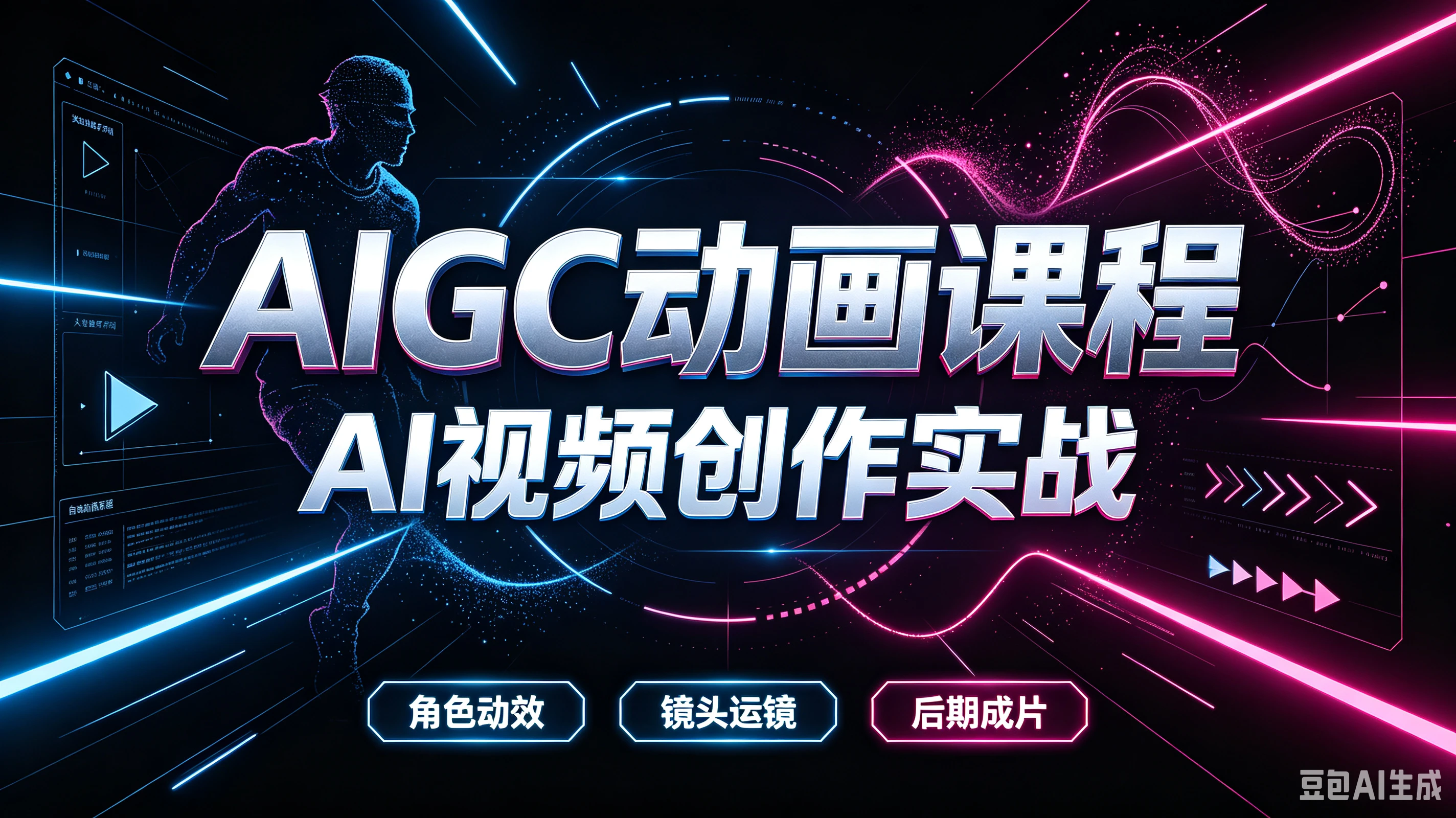 【精】AIGC动画课程，AI视频创作实战，角色动效、镜头运镜、后期成片-优优云网创