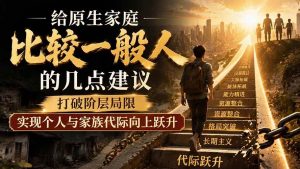 （19708期）付费文章：给原生家庭比较一般人的几点建议，打破阶层局限，实现个人与家族代际向上跃升-优优云网创