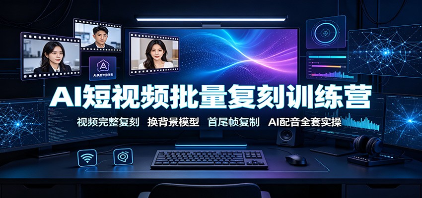 AI短视频批量复刻训练营:视频完整复刻,换背景模型、首尾帧复制、AI配音全套实操 AI短视频批量复刻训练营:视频完整复刻,换背景模型、首尾帧复制、AI配音全套实操
