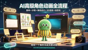 （19304期）AI高级角色动画全流程：剧本×分镜×角色设计×3D渲染×动态化，从概念到成片一站式教学-优优云网创