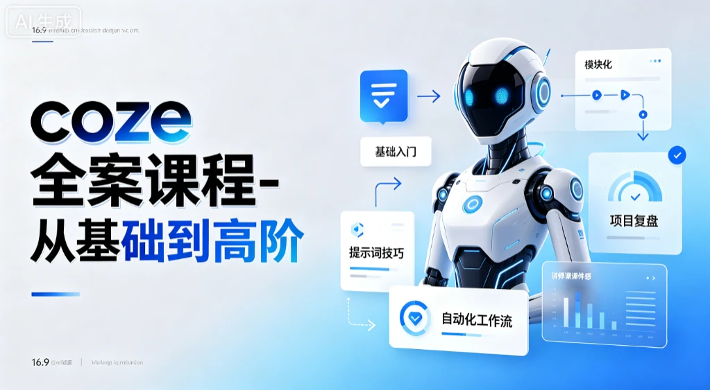 【精】coze全案课程-从基础到高阶,零基础扫盲到高阶精通,智能体创建+工作流搭建全链路-优优云网创
