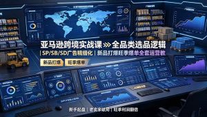 (19352期)亚马逊跨境实战课:全品类选品逻辑|SP/SB/SD广告精细化|新品打爆旺季爆单全套运营教程-优优云网创
