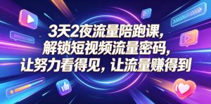 3天2夜流量陪跑课,解锁短视频流量密码,让努力看得见,让流量賺得到(更新0810)-优优云网创