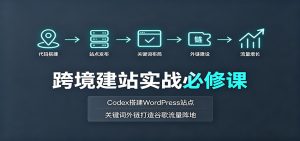 跨境建站实战必修课：Codex搭建WordPress站点，关键词外链打造谷歌流量阵地-优优云网创