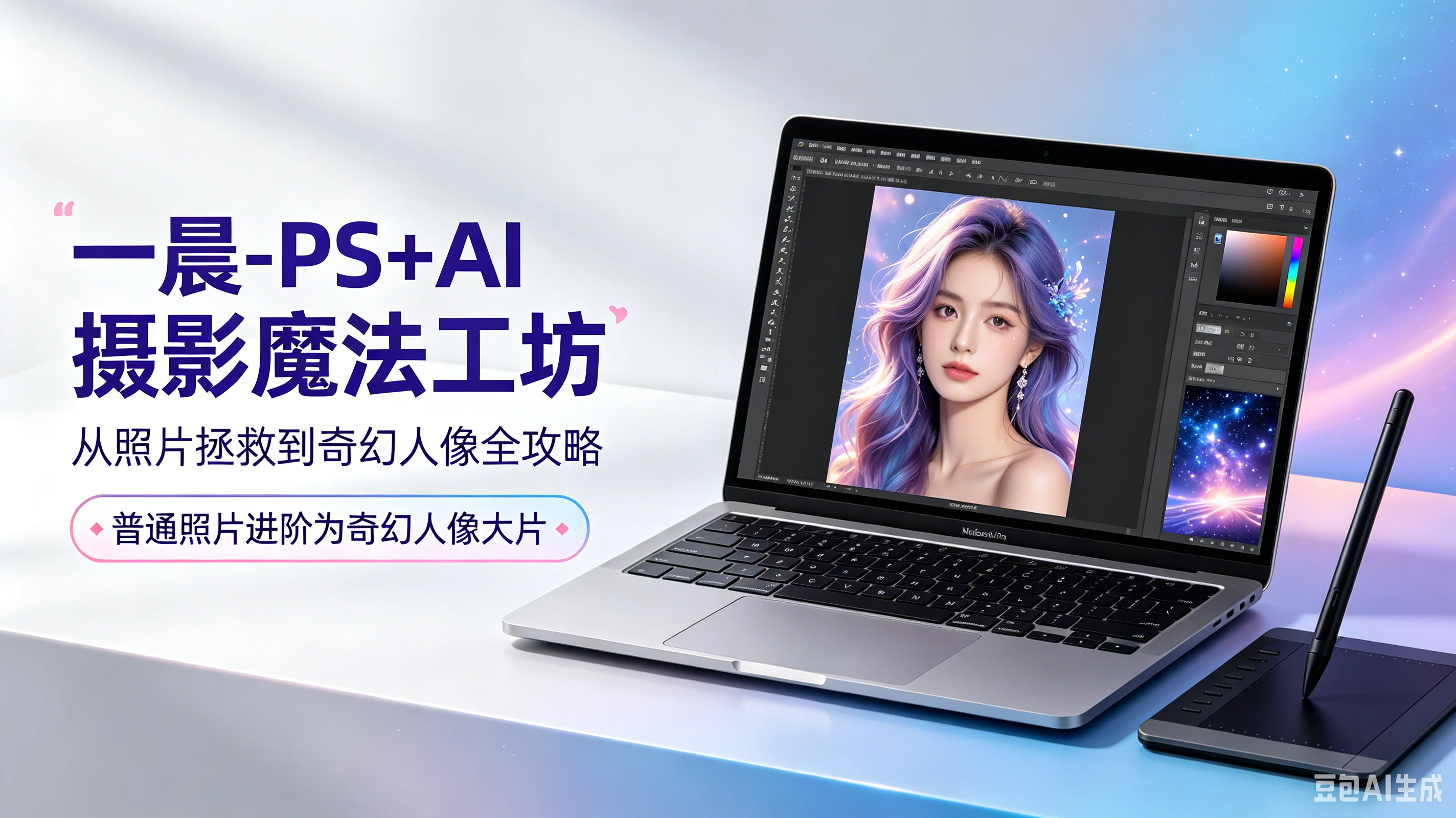 【精】一晨-PS+AI 摄影魔法工坊从照片拯救到奇幻人像全攻略-优优云网创