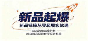 新品链接从零起爆实战课:起品流程深度拆解,新店新品快速破零拉升权重-优优云网创