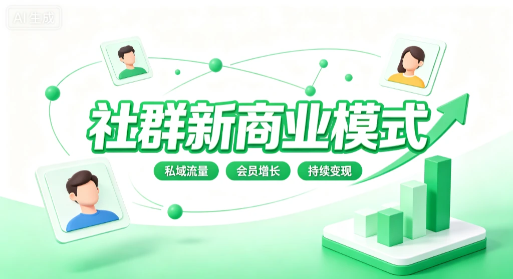 【精】社群新商业模式,从流量到留量的增长系统,私域流量、会员增长、持续变现-优优云网创