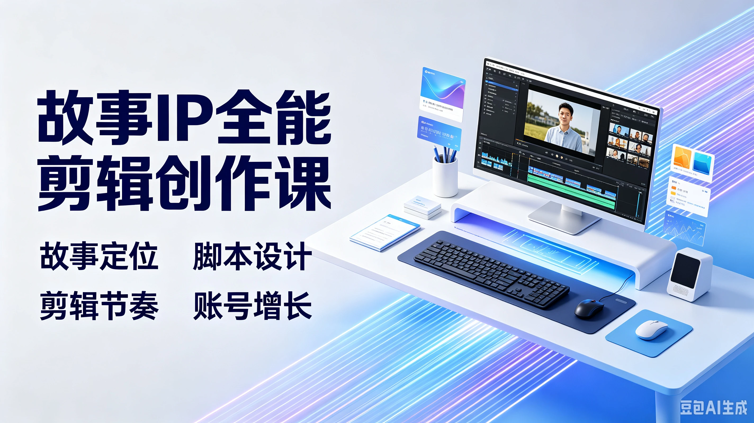【精】故事IP全能剪辑创作课,故事定位、脚本设计、剪辑节奏、账号增长-优优云网创