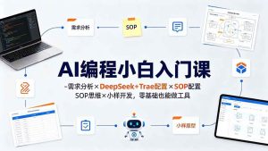 (19539期)AI编程小白入门课-需求分析×DeepSeek+Trae配置×SOP思维×小样开发,零基础也能做工具-优优云网创