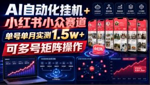 AI自动化挂G+小红书小众赛道,单号单月实测1.5w+,可多号矩阵操作【揭秘】-优优云网创