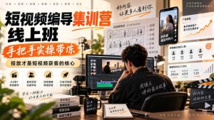 【精】短视频编导集训营线上班,手把手实操带冻,投放才是短视频获客的核心-优优云网创