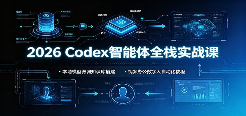 2026 Codex智能体全栈实战课：本地模型微调知识库搭建，视频办公数字人自动化教程-优优云网创