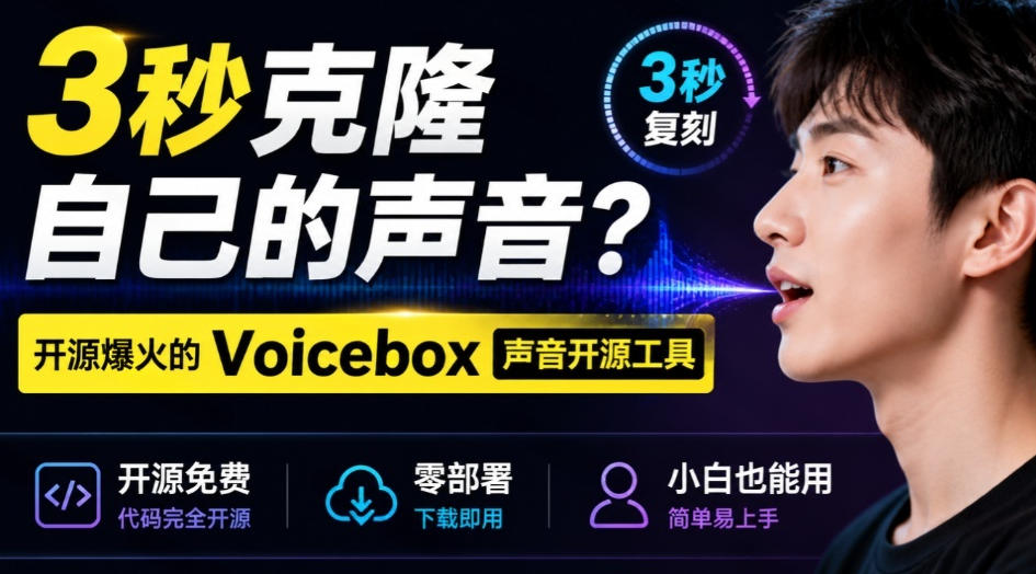 3秒克隆自己的声音？开源爆火的Voicebox声音开源工具，实测体验超好，零部署小白也能直接用-优优云网创