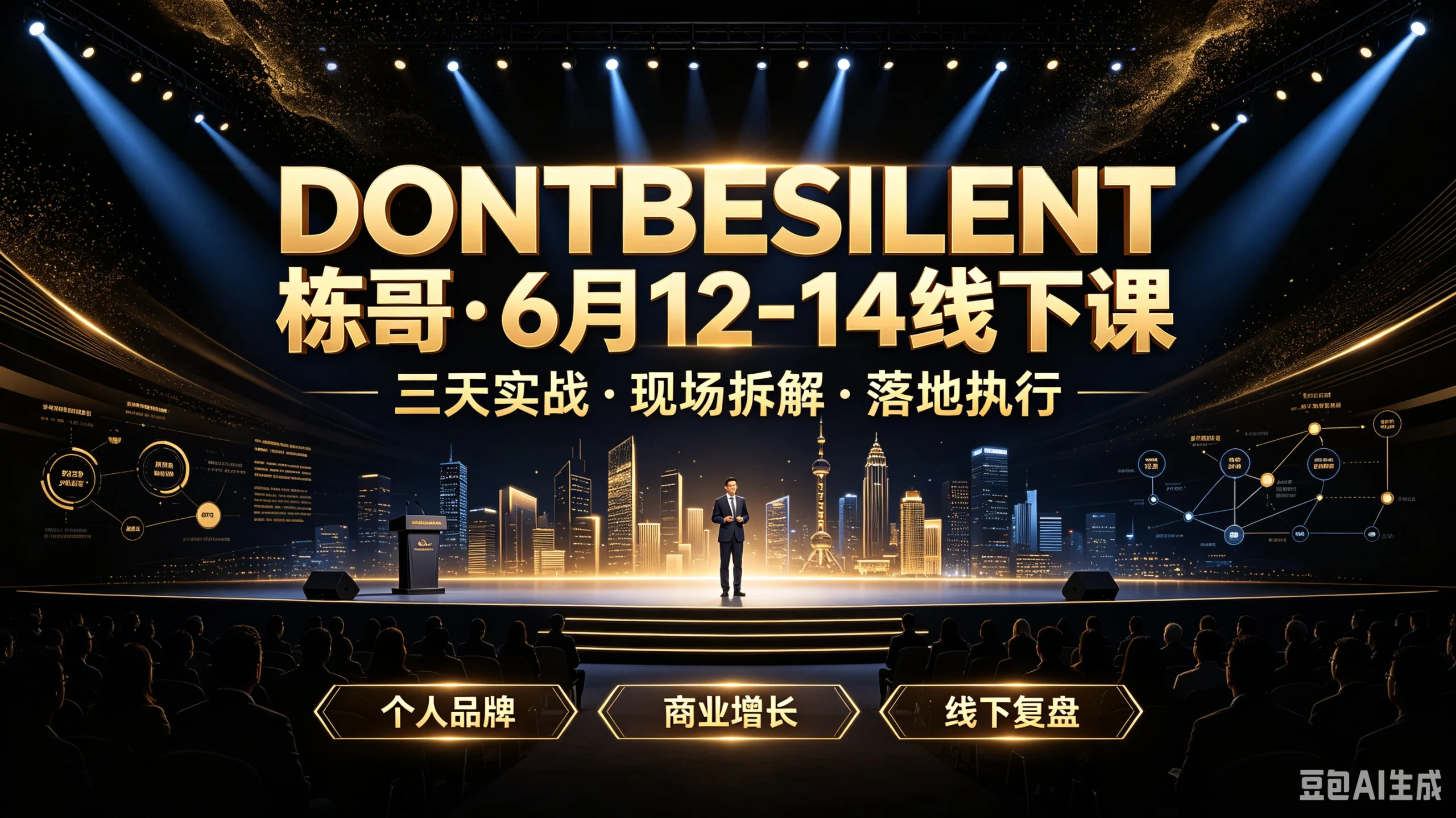 【精】DONTBESILENT栋哥·6月12-14线下课三天实战·现场拆解·落地执行，个人品牌、商业增长、线下复盘-啥好玩副业网