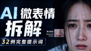 AI微表情拆解提示词合集,精准调控AI角色表情,可直接复用,0基础也能调出影视级表情变化-优优云网创