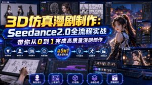 3D仿真漫剧制作:Seedance2.0全流程实战,带你从0到1完成高质量漫剧创作-优优云网创