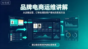 品牌电商运维讲解，从店铺运营、订单处理到用户增长的系统方法-优优云网创
