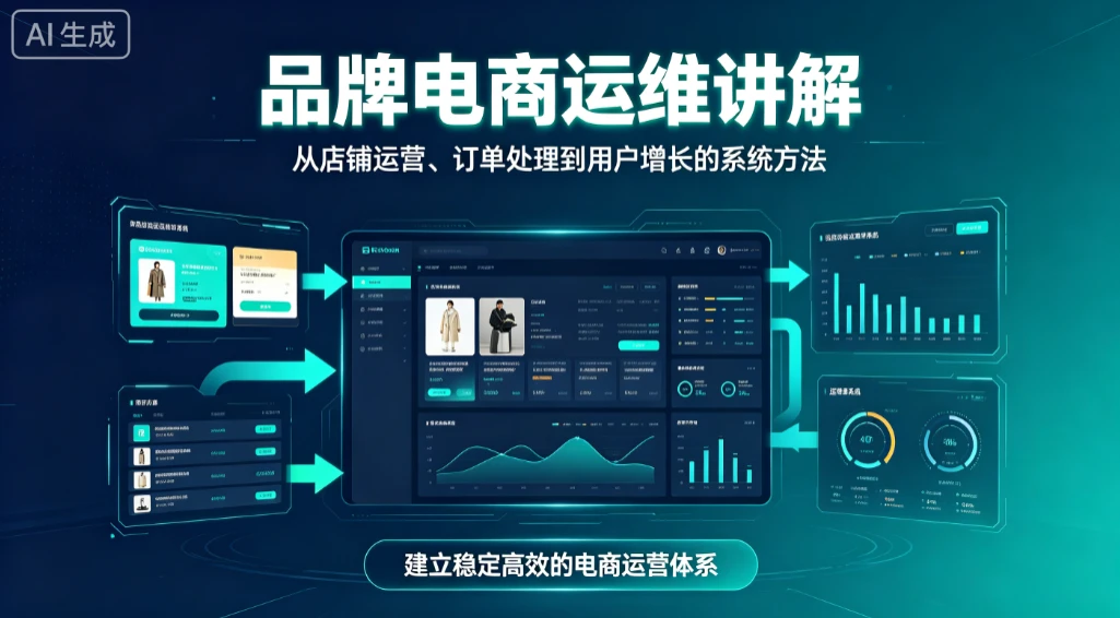 品牌电商运维讲解，从店铺运营、订单处理到用户增长的系统方法-优优云网创