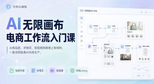 AI无限画布电商工作流入门课,从电商图片、详情页、带货视频到TK亚马逊产品上架模板实战,一套课程搞定-优优云网创