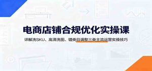 电商店铺合规优化实操课:详解洗SKU、高清洗图、错类目调整三类主流运营实操技巧-优优云网创