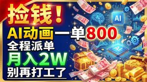 (19330期)捡钱!AI动画一单800,全程派单,月入2W,别再打工了-优优云网创