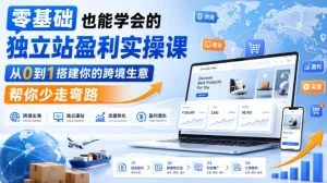 【精】零基础也能学会的独立站盈利实操课,从0到1搭建你的跨境生意,帮你少走弯路-优优云网创