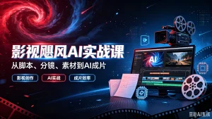 【精】影视飓风AI实战课从脚本、分镜、素材到AI成片,影视创作、AI实战、成片效率-优优云网创