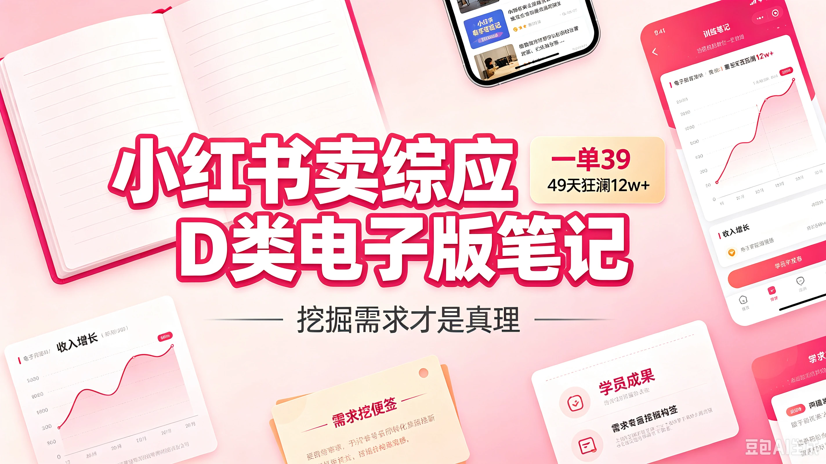 小红书卖综应D类电子版笔记,一单39,49天狂澜12w+,挖掘需求才是真理 小红书卖综应D类电子版笔记,一单39,49天狂澜12w+,挖掘需求才是真理